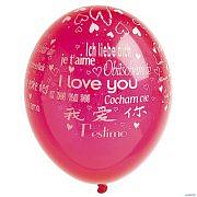Balónky I LOVE YOU - 19 jazyků / PRODEJ KS - Valentýn